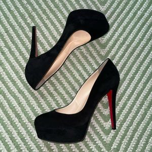 Christian Louboutin Black Bianca 120 Veau Velours Pumps